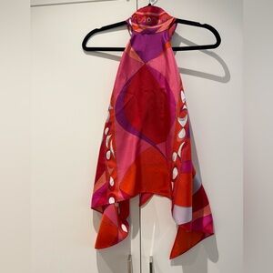 Emilio Pucci Vibrant Red and Pink Silk Top